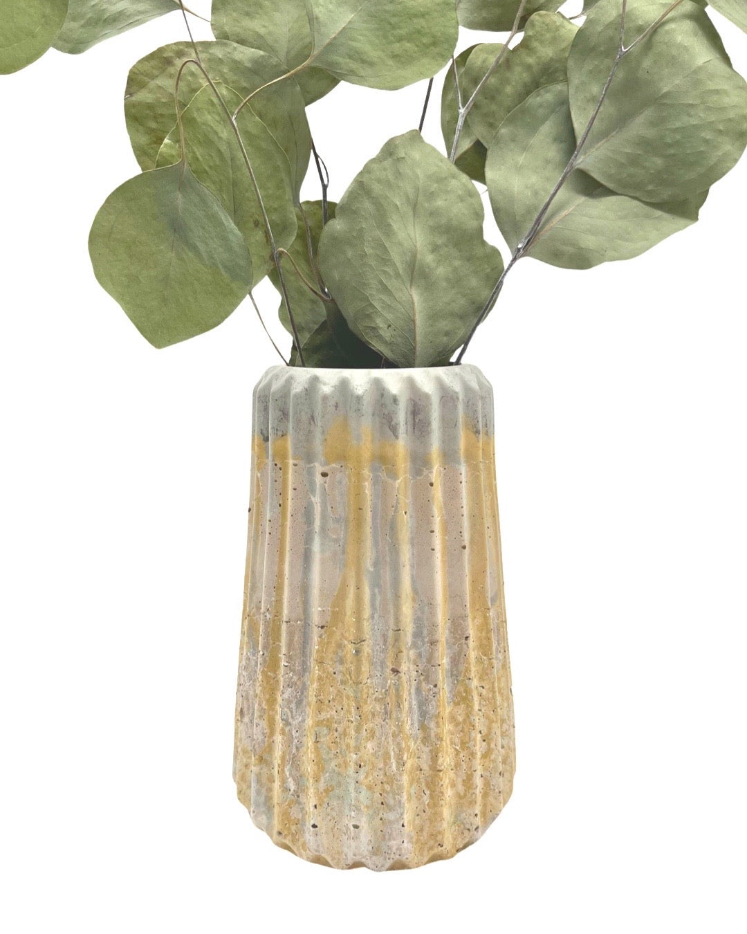 Layered Cement Striped Vase
