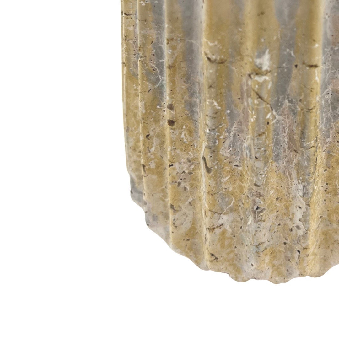 Layered Cement Striped Vase