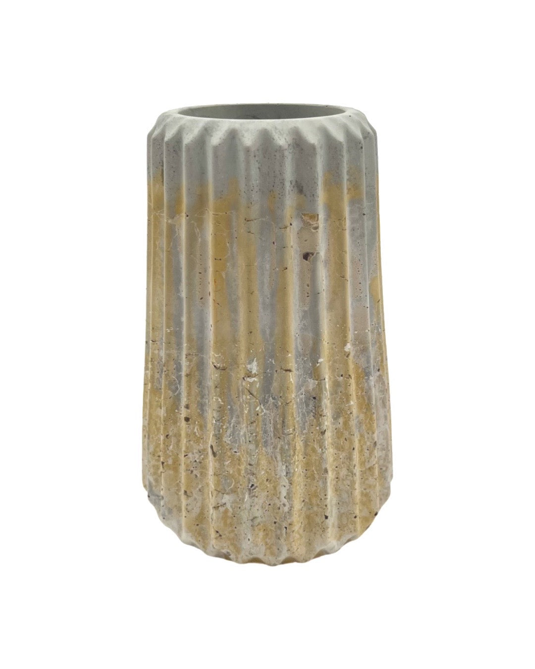 Layered Cement Striped Vase