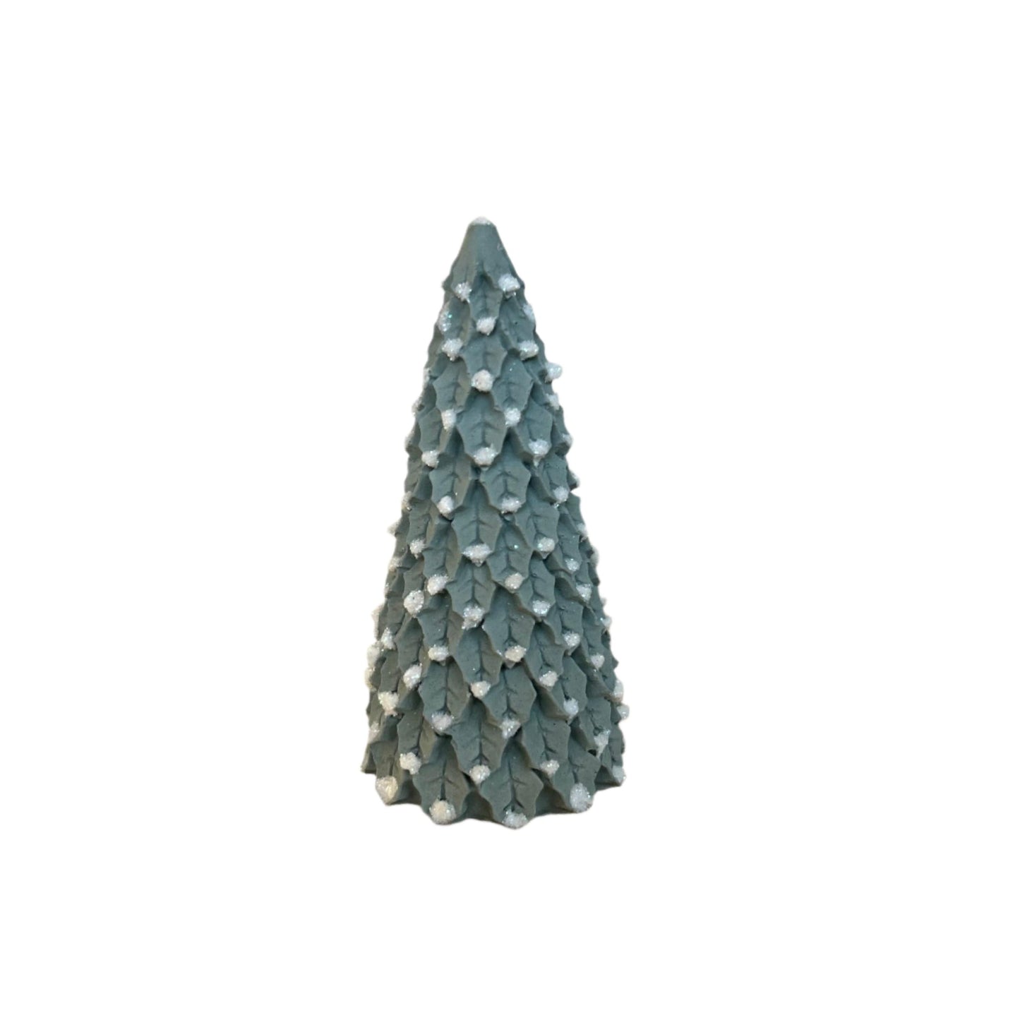 Cement Holly Tree in sage green. Small cement Christmas Trees by Love Nene.