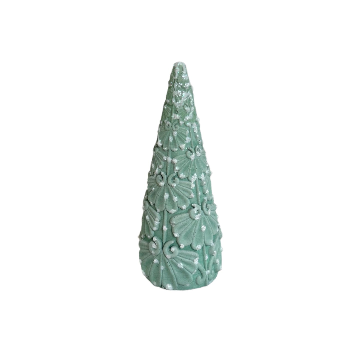 Juniper Christmas Cement Tree in light green. Love Nene Concrete trees.