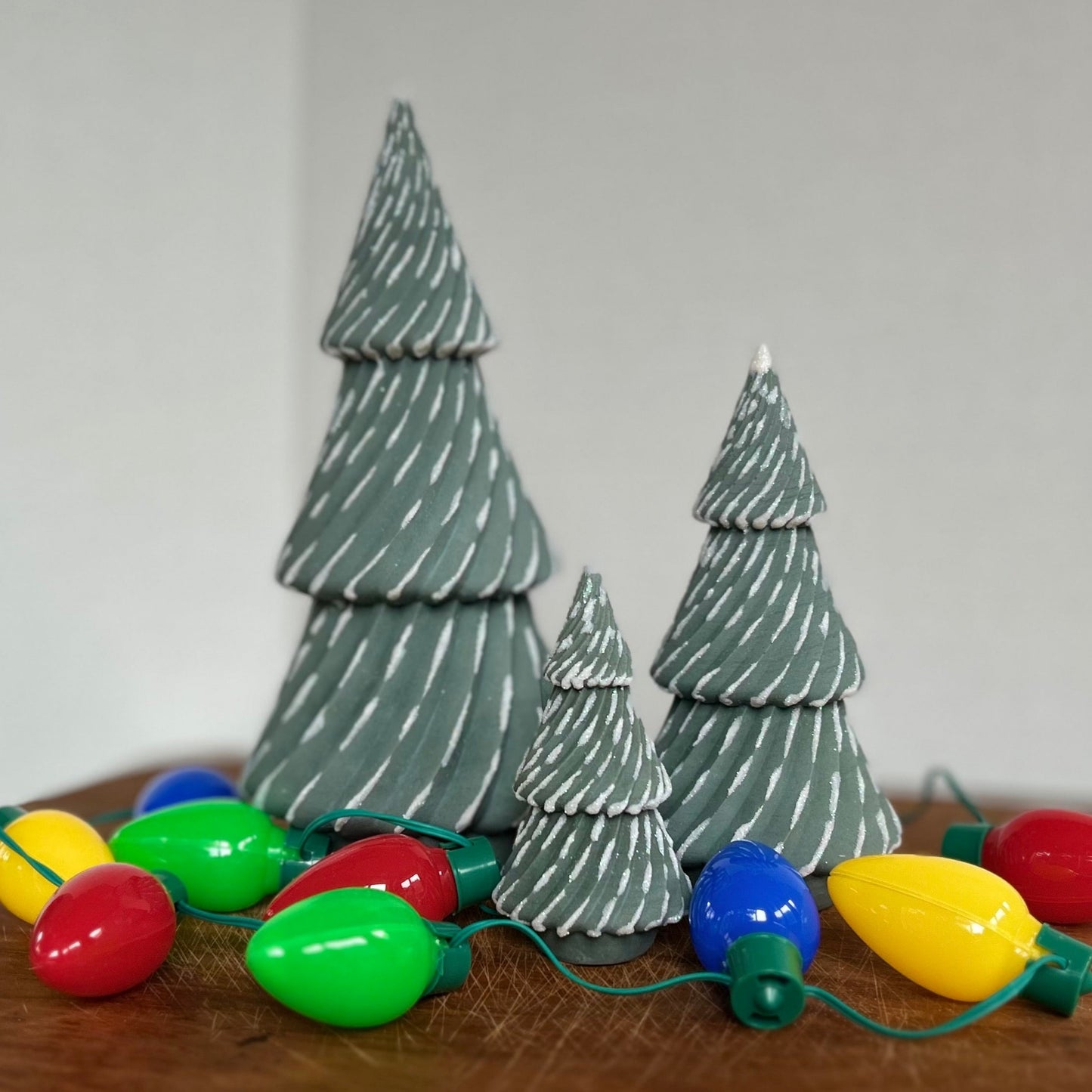 Swedish Juniper Cement Tree in hunter green. Small Concrete Christmas Tree decor by Love Nene.