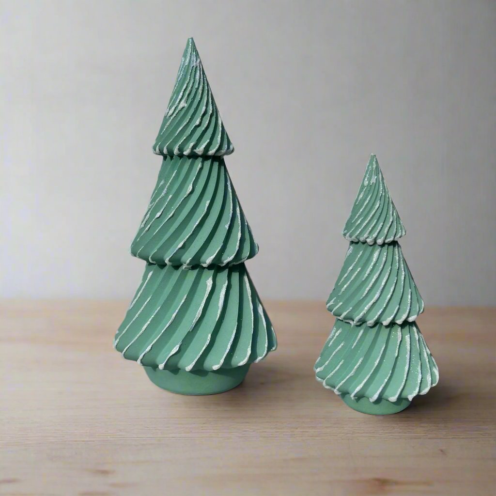 Swedish Juniper Cement Tree in green. Small Concrete Christmas Tree decor by Love Nene.