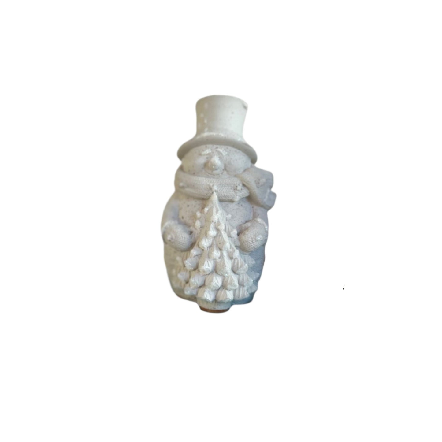 Cement Christmas Snowman in cream. Love Nene Concrete Snowmen & Christmas decor.