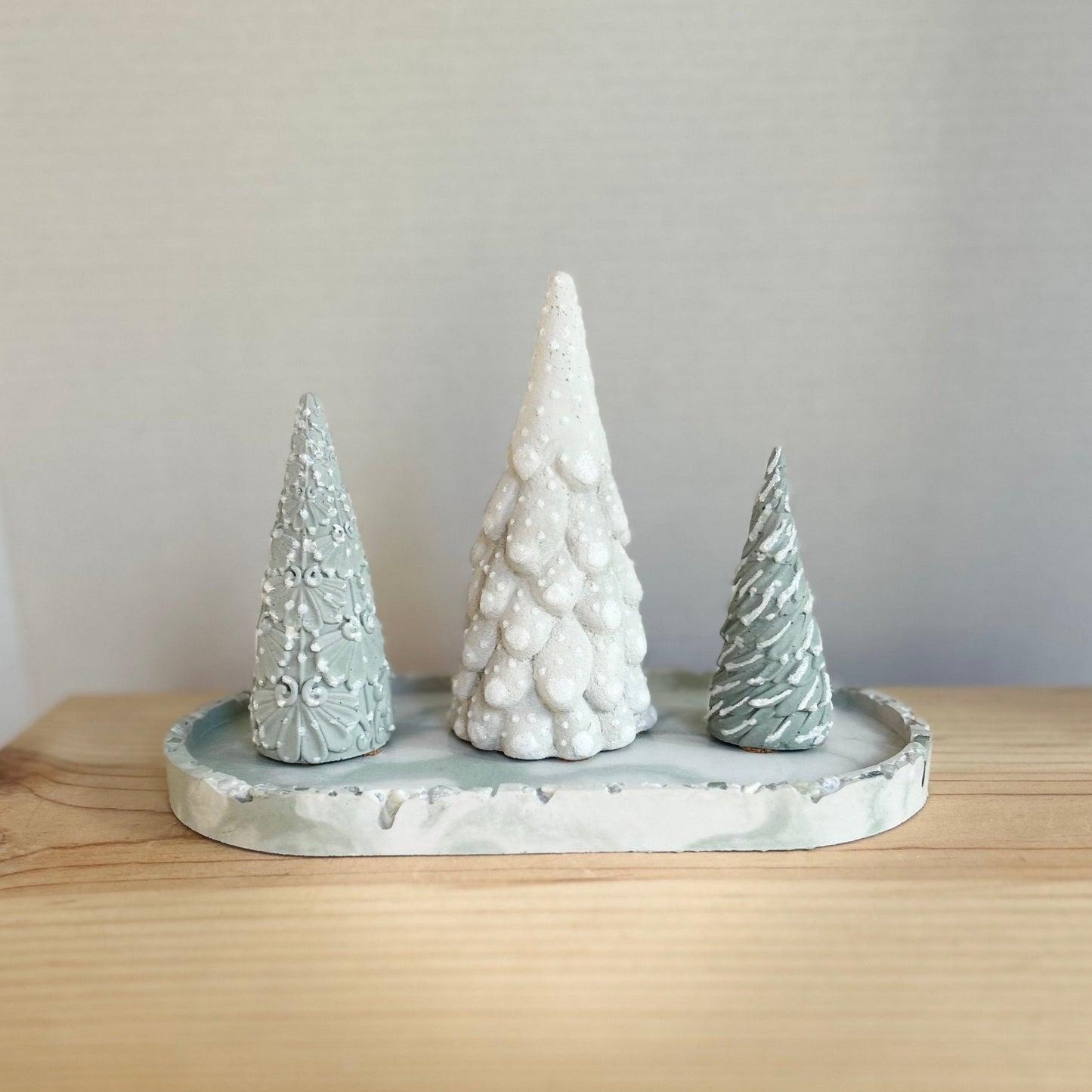 Arborvitae Cement Tree in cream. Love Nene Concrete Christmas Trees.