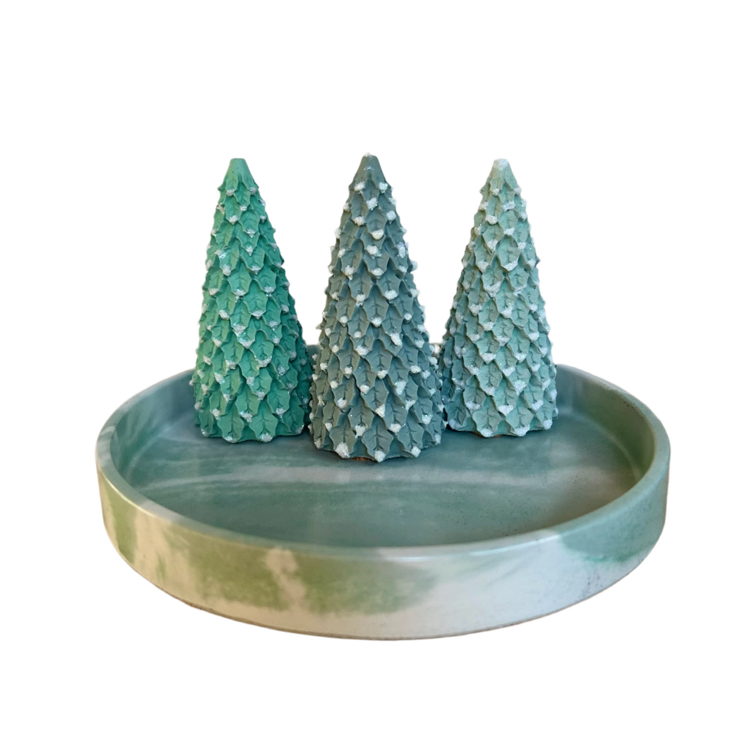 Cement Holly Trees. Small cement Christmas Trees by Love Nene.