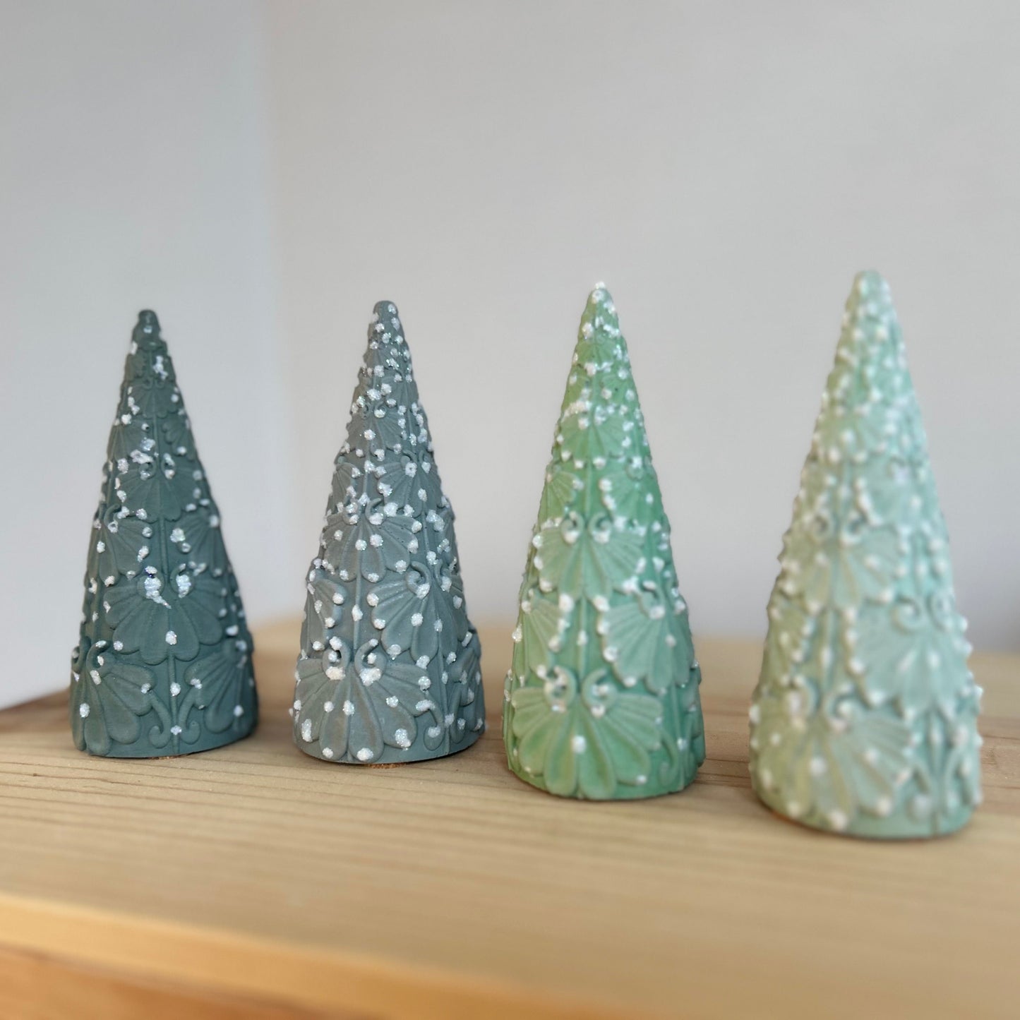 Juniper Christmas Cement Tree in all green options. Love Nene Concrete trees.