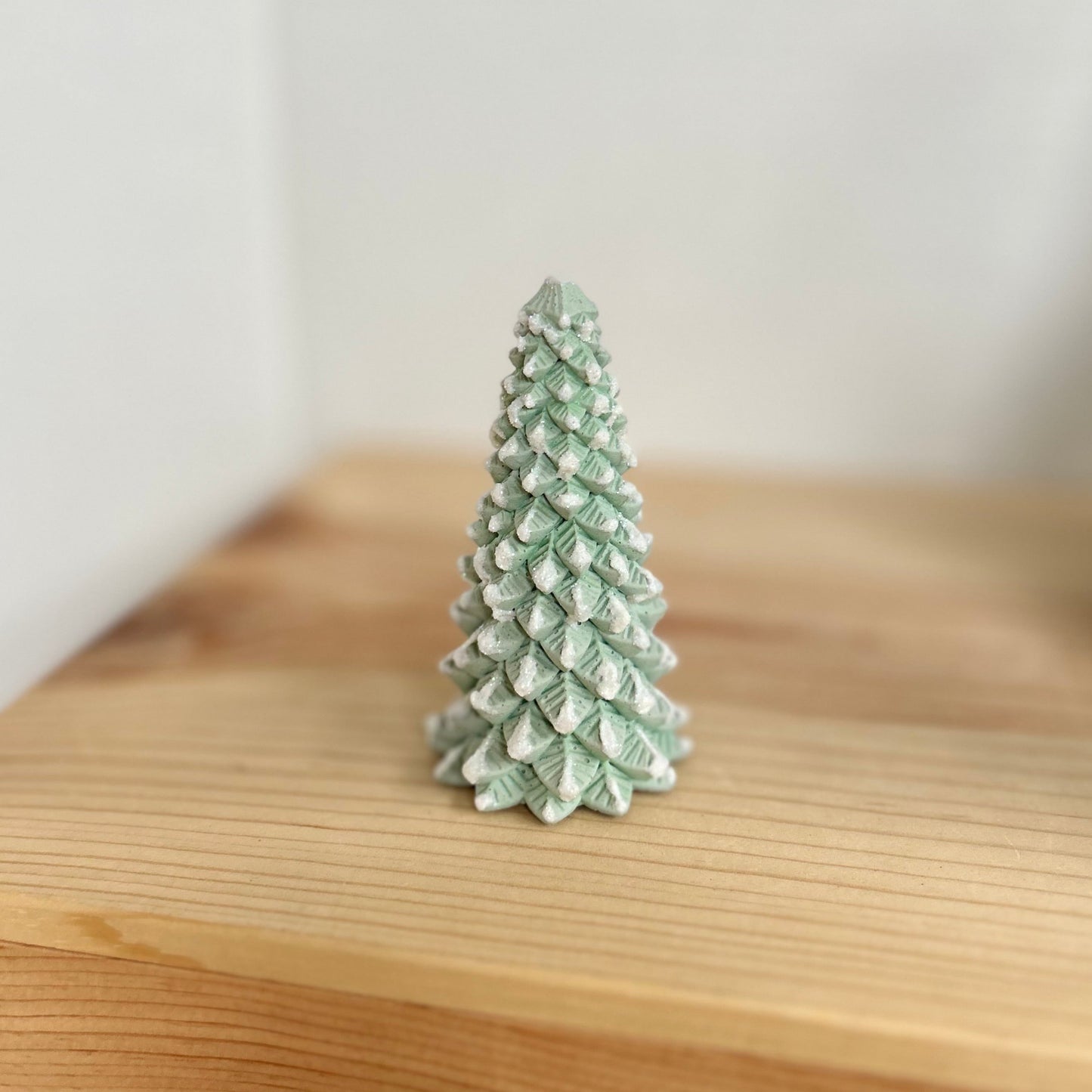 Blue Spruce Cement Tree in light green. Small Concrete Christmas Tree decor by Love Nene.