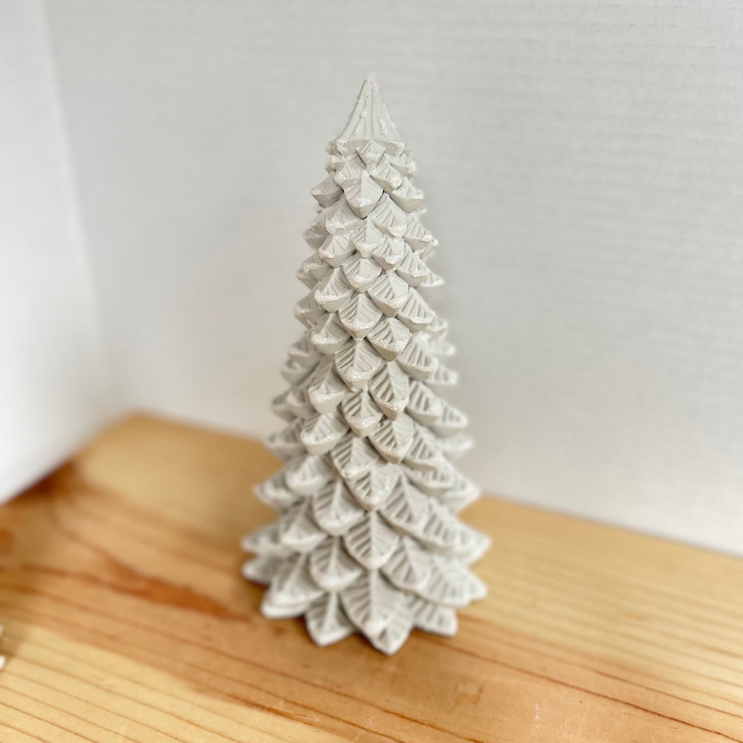 Blue Spruce Cement Tree in cream. Small Concrete Christmas Tree decor by Love Nene.
