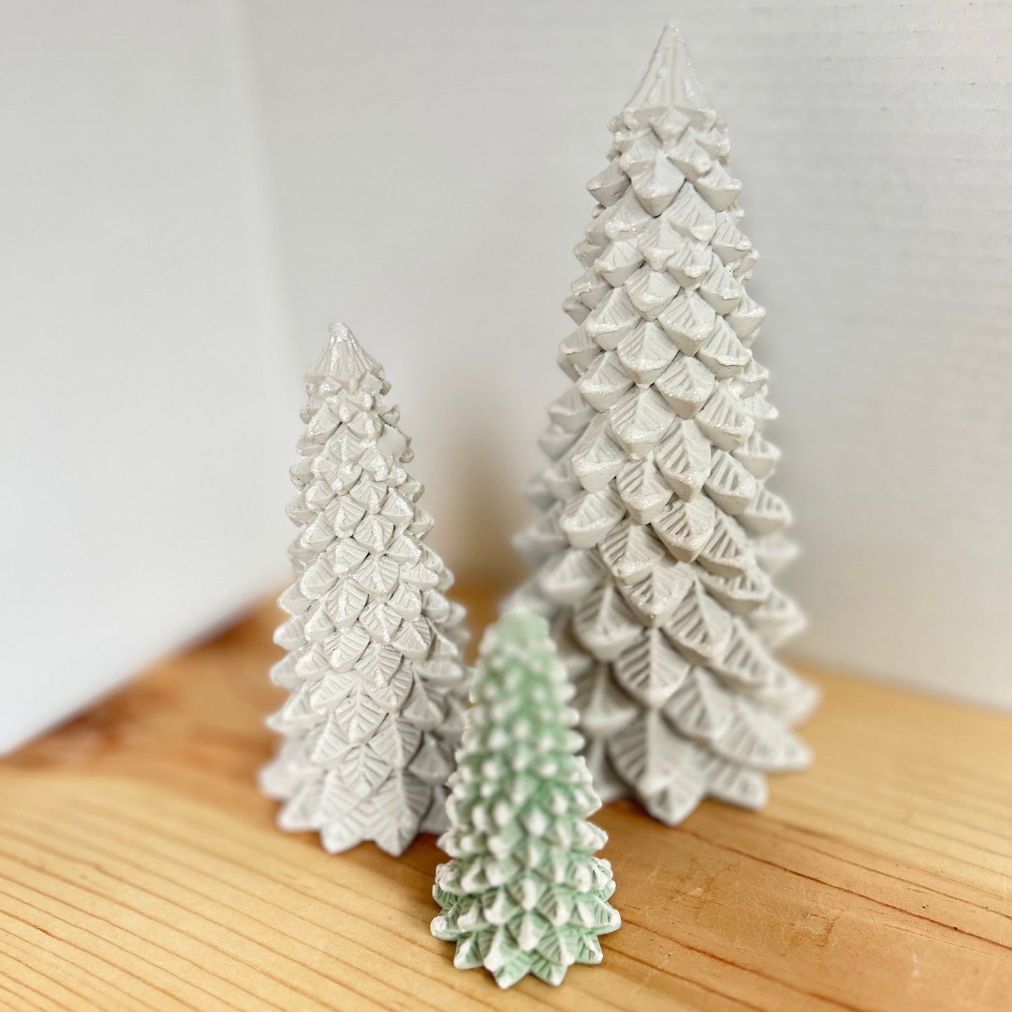 Blue Spruce Cement Trees. Small Concrete Christmas Tree decor by Love Nene.