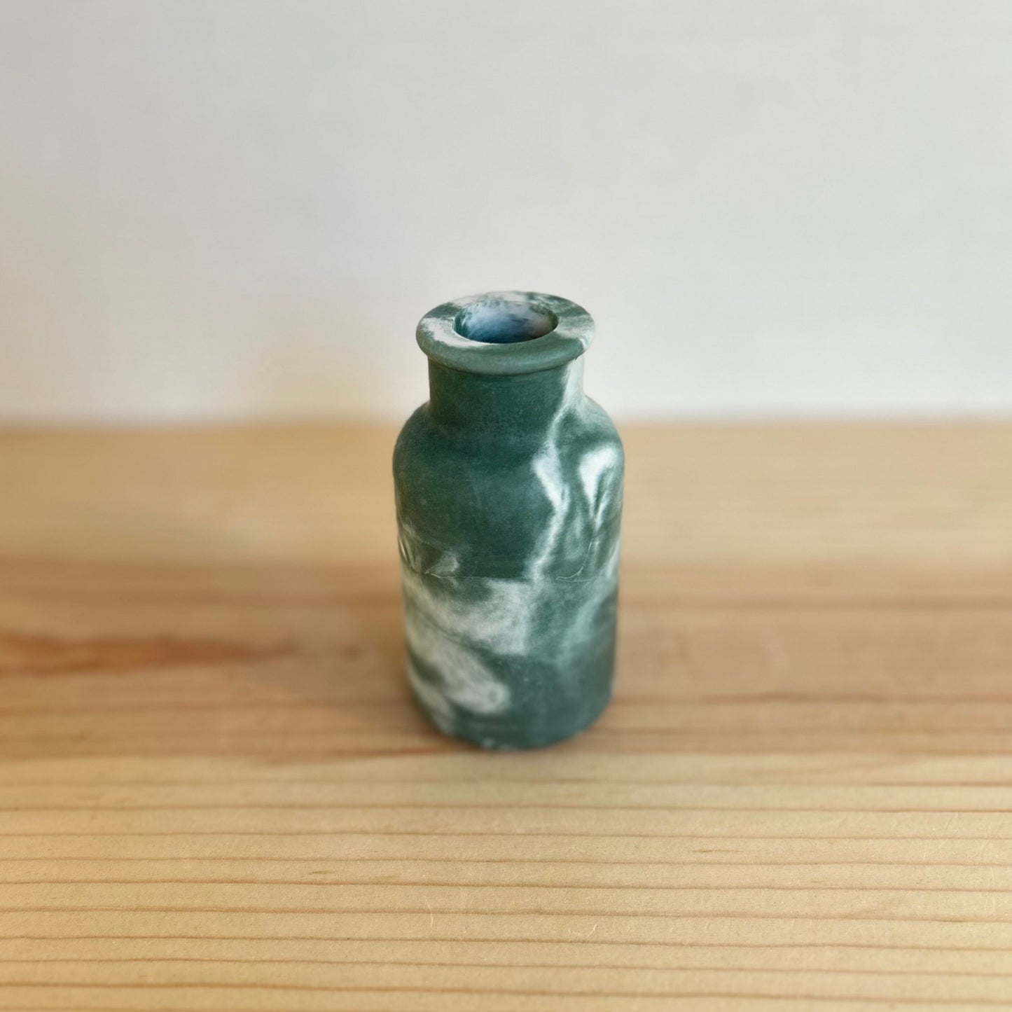 Small Concrete Smooth Vase in marbled hunter green. Love Nene Cement Vases.