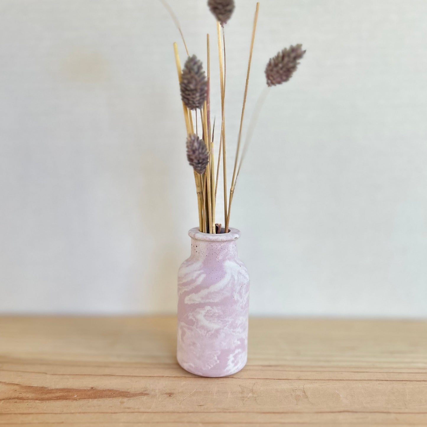 Small Concrete Smooth Vase in marbled pink. Love Nene concrete vases.