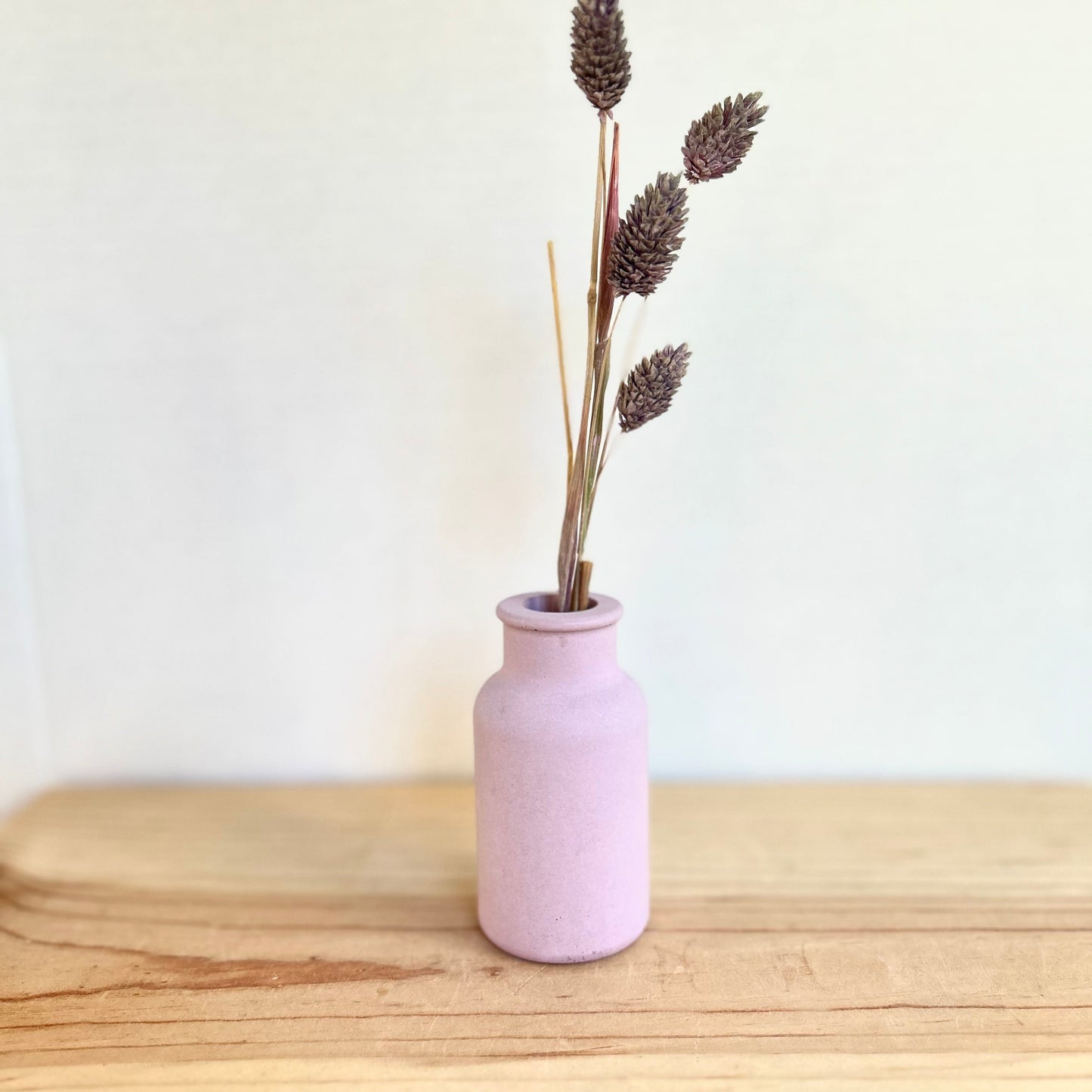 Small Concrete Smooth Vase in solid pink. Love Nene Cement Vases.