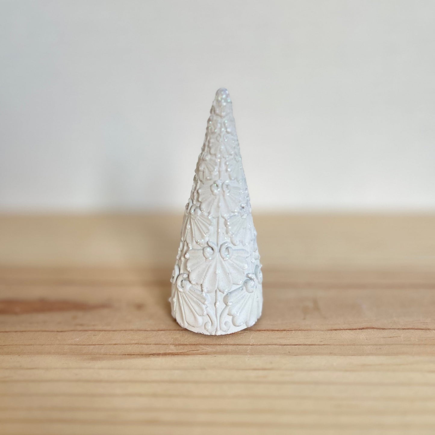 Juniper Christmas Cement Tree in cream. Love Nene Concrete trees.