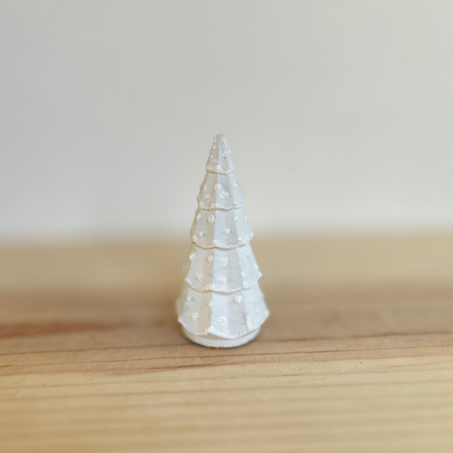 Fraser Fir Tabletop Cement Tree in cream. Love Nene Concrete Tree Figurines & Christmas Decor.
