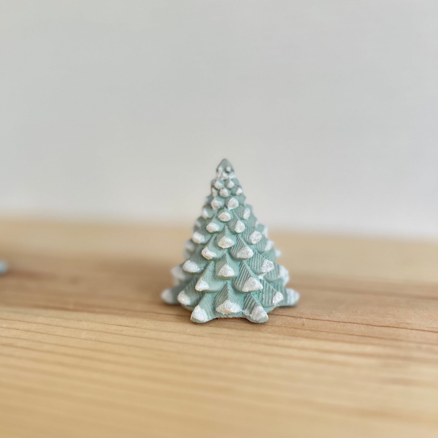 Douglas Fir Cement Tree in light green. Small Concrete Christmas Tree decor.