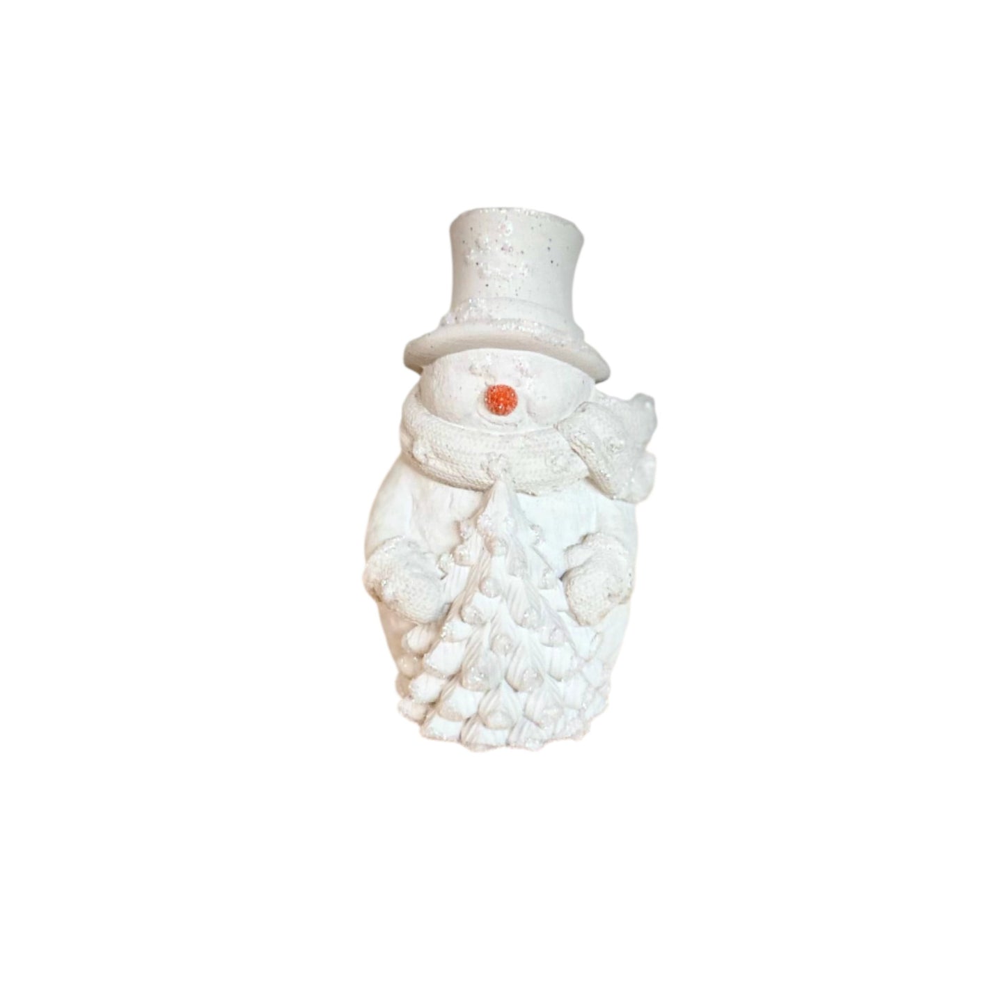 Cement Christmas Snowman in cream. Love Nene Concrete Snowmen & Christmas decor.