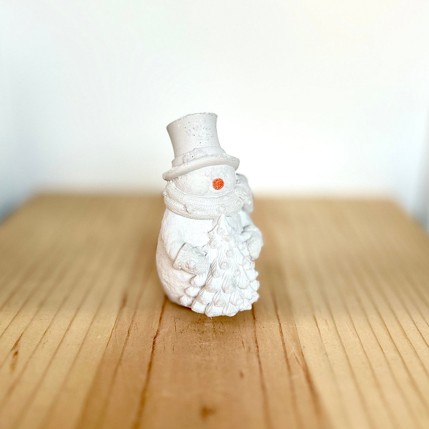 Cement Christmas Snowman in cream. Love Nene Concrete Snowmen & Christmas decor.