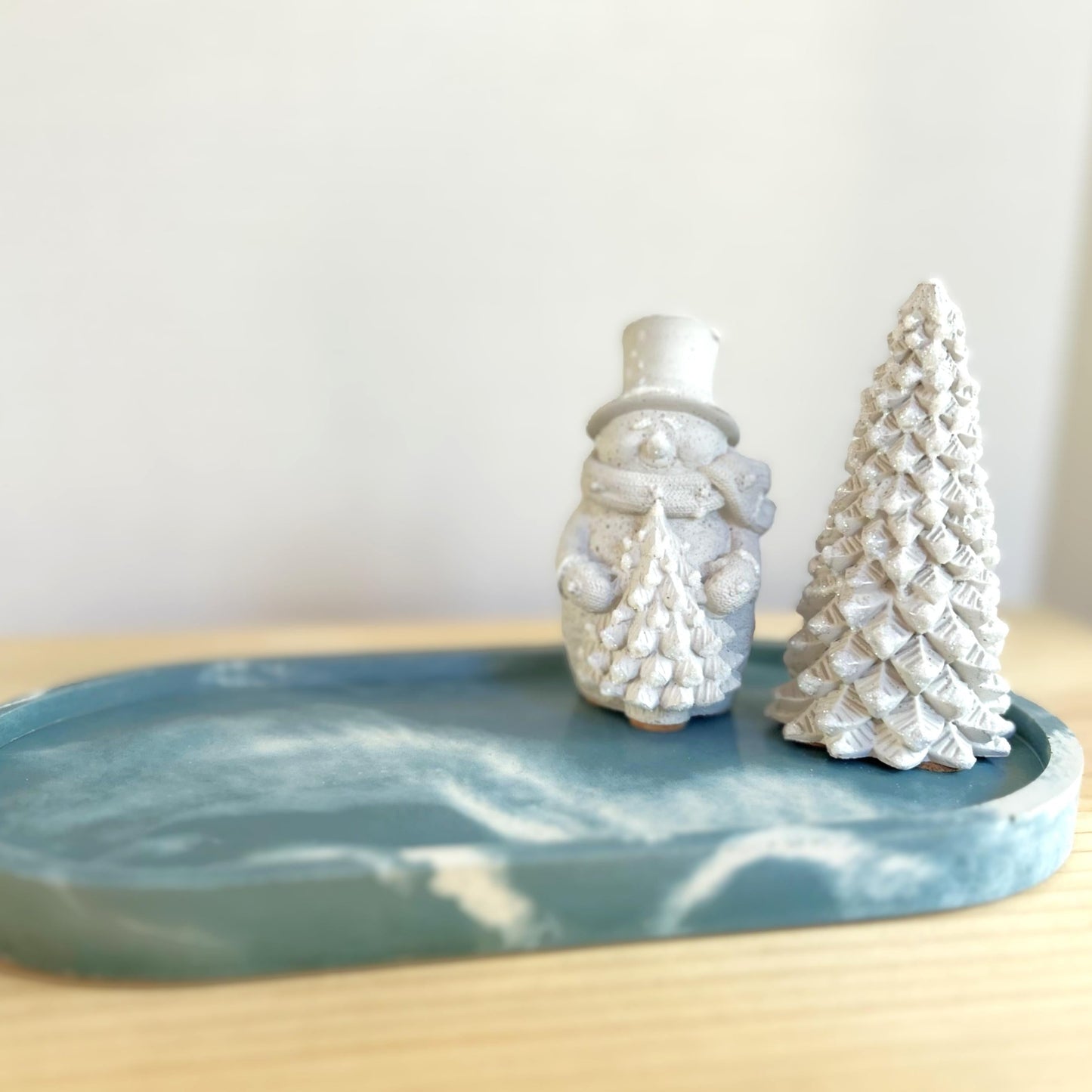 Cement Christmas Snowman in cream. Love Nene Concrete Snowmen & Christmas decor.