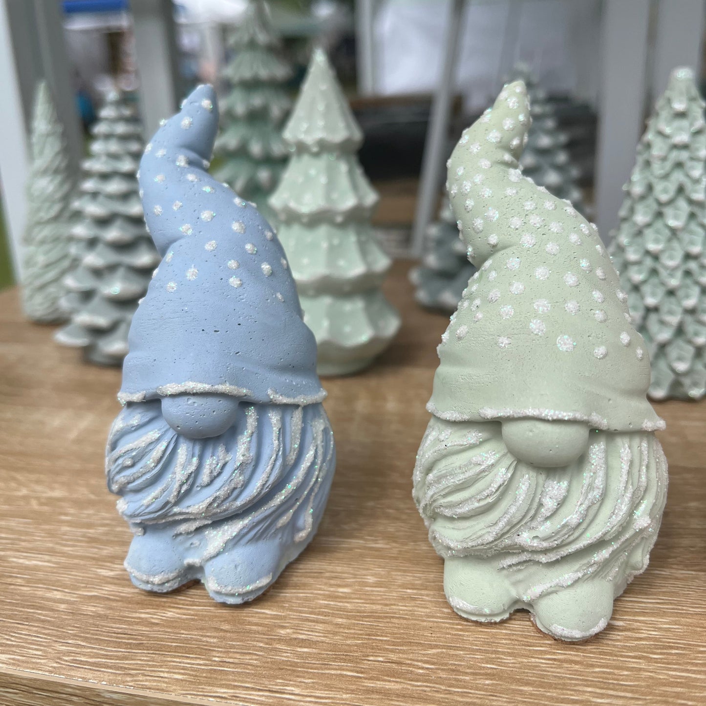 Decorative cement gnome figurines
