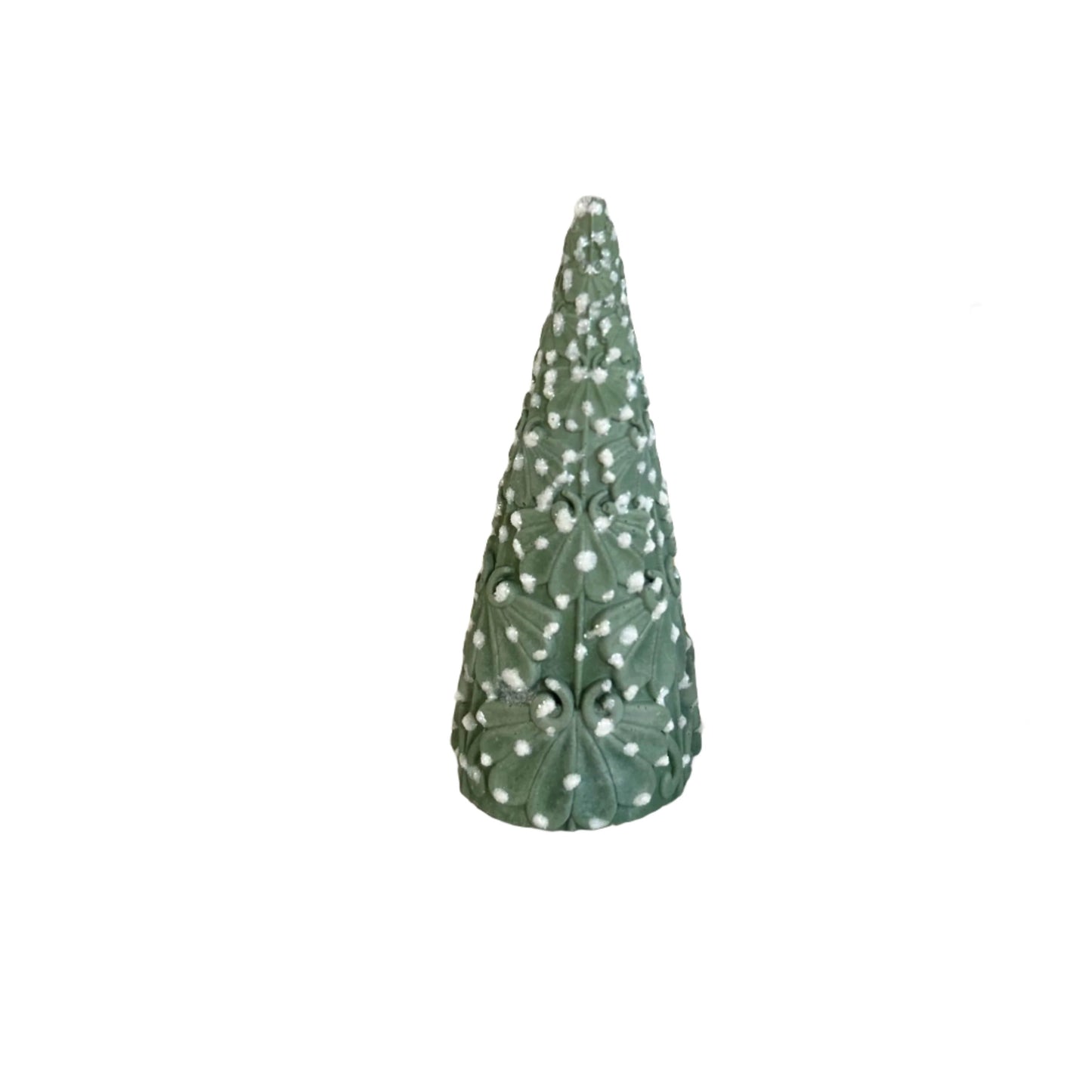 Juniper Christmas Cement Tree in hunter green. Love Nene Concrete trees.