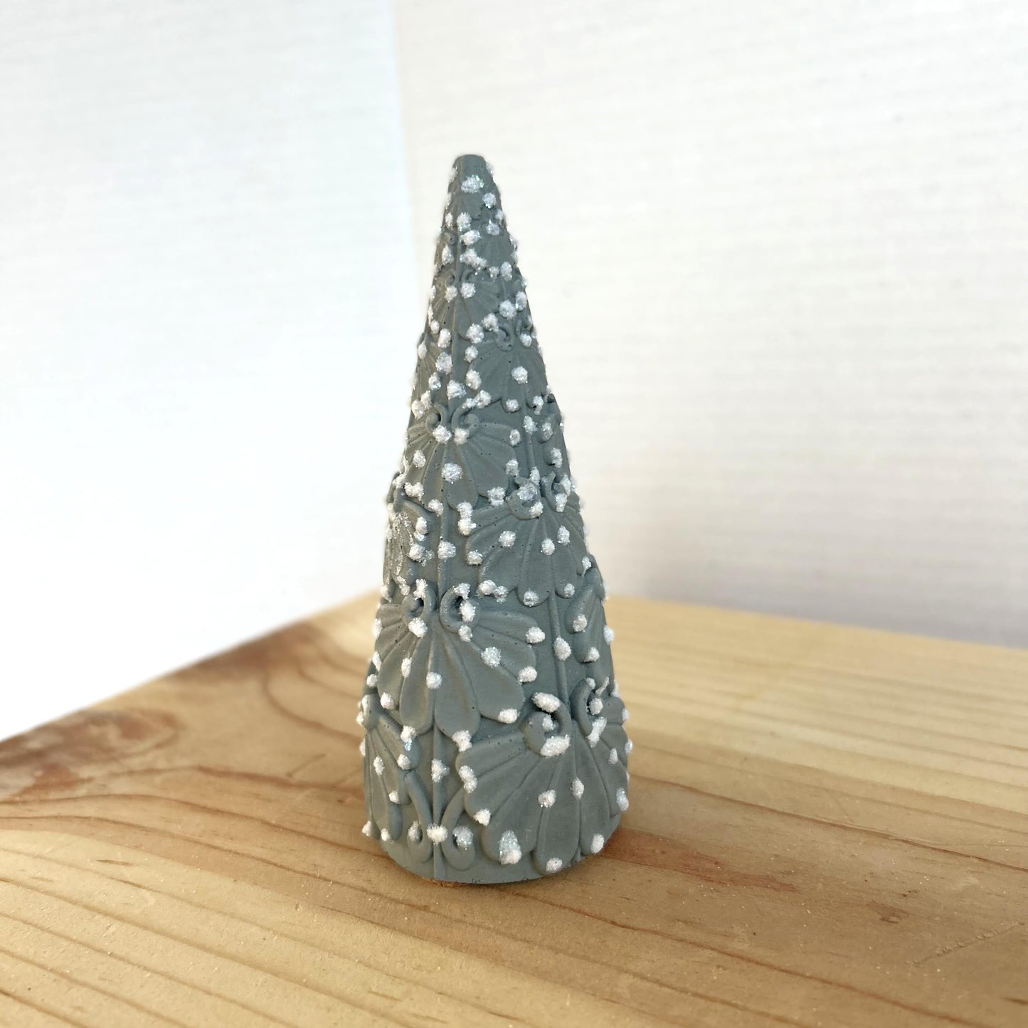 Juniper Christmas Cement Tree in light sage green. Love Nene Concrete trees.