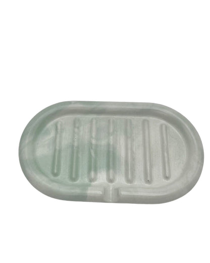 Oval Striped Soap Dish