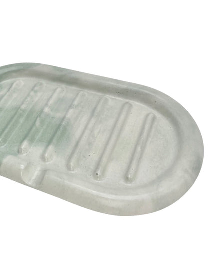 Oval Striped Soap Dish