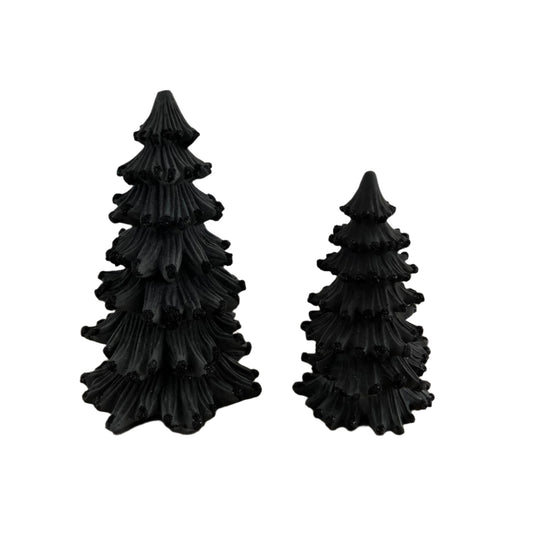 Balsam fir Cement Tree  in Black. Love Nene Halloween Decor.