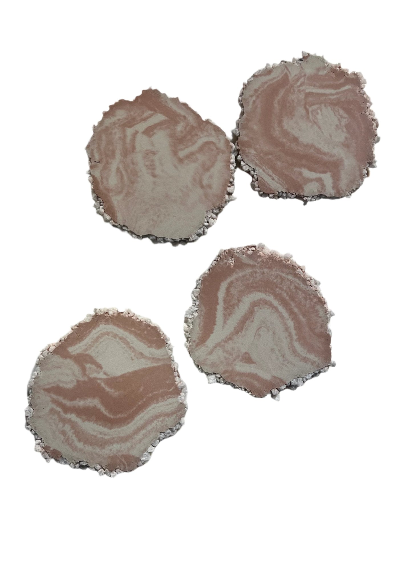 Cement Coaster set in marbled dusty terracotta. Love Nene Concrete Coasters.