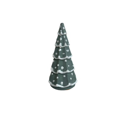 Fraser Fir Tabletop Cement Tree in hunter green. Love Nene Concrete Tree Figurines & Christmas Decor.