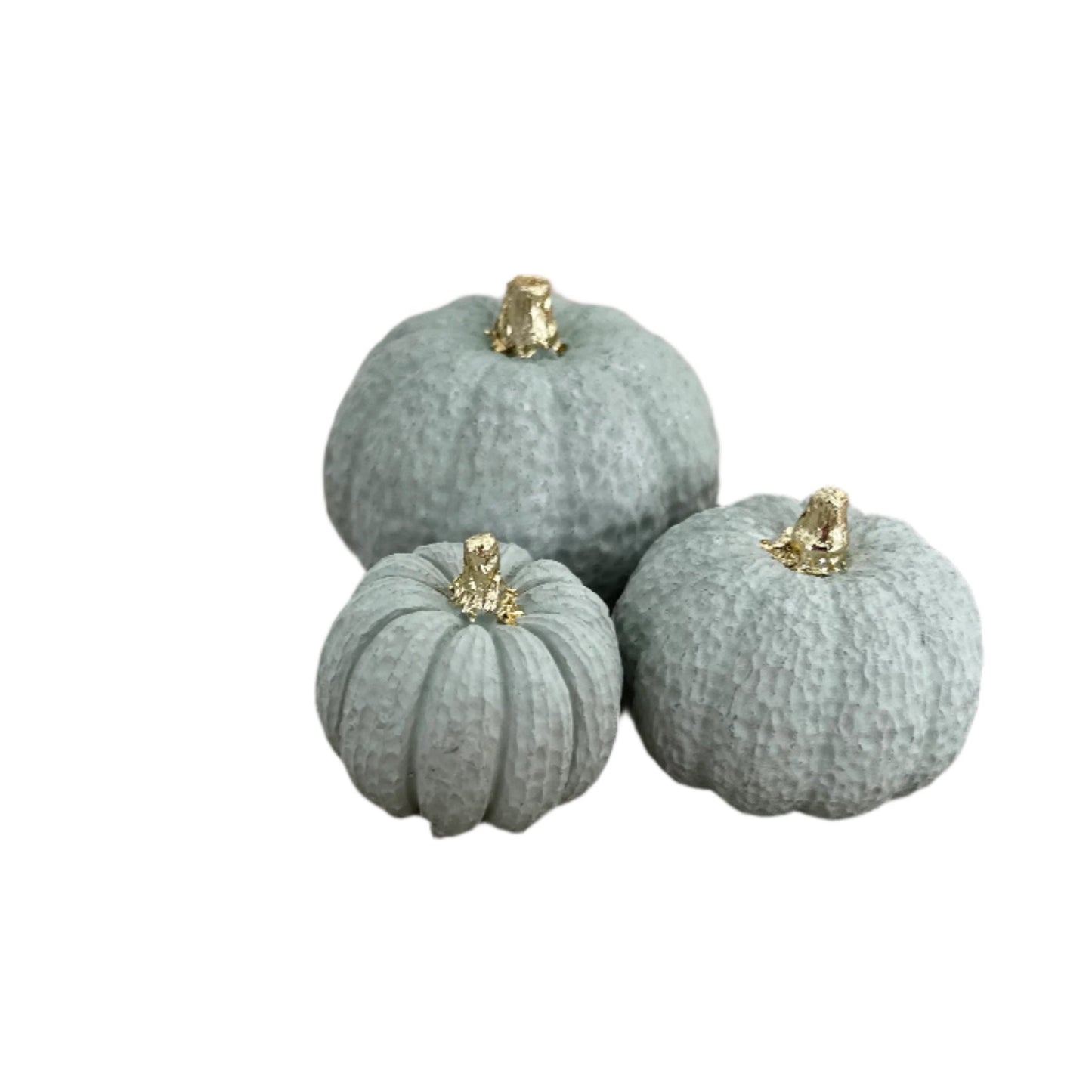 Halloween Set of Concrete Pumpkins in in Light Green.
