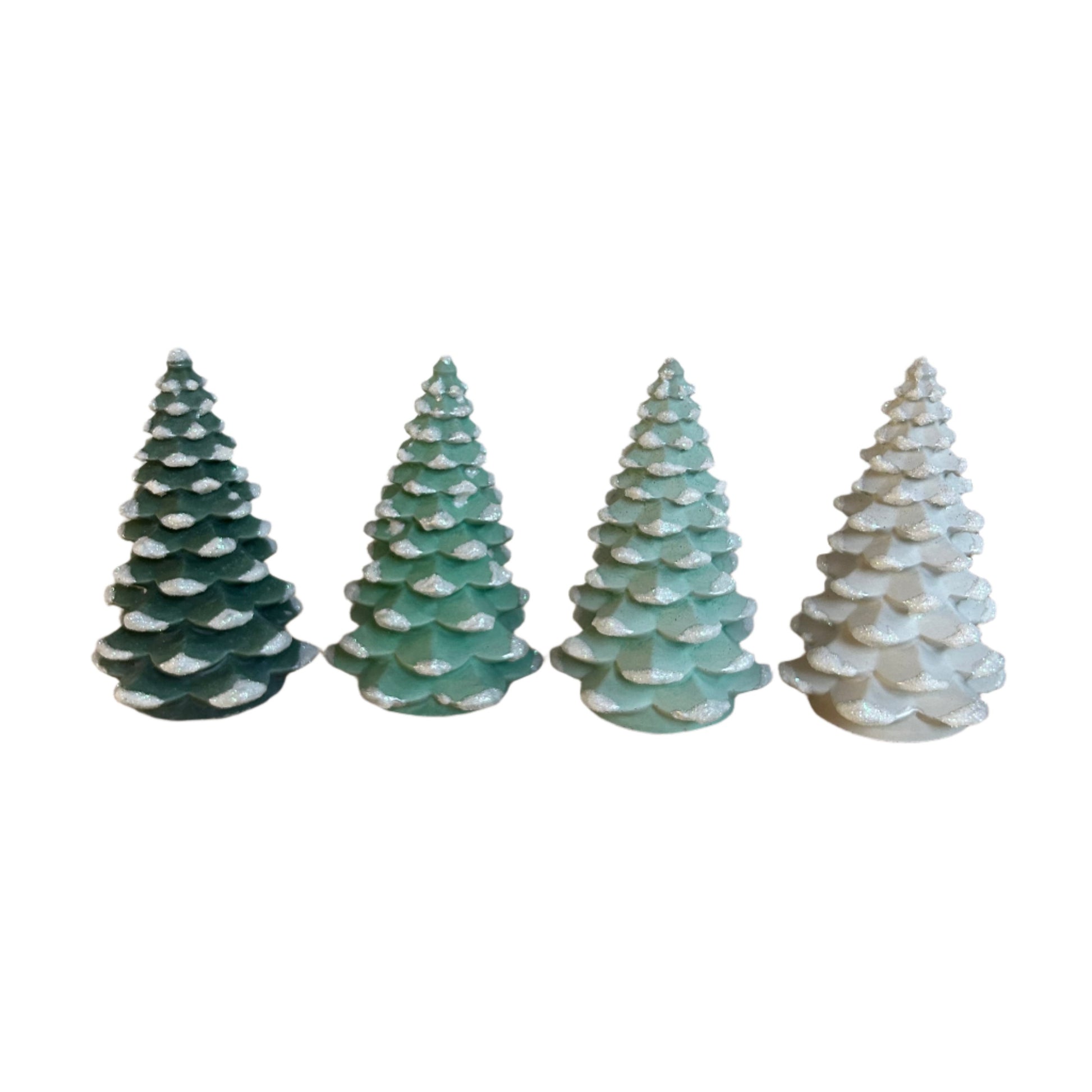 Norway Spruce Cement Trees with Snow details. Xmas Tree Decor by Love Nene.