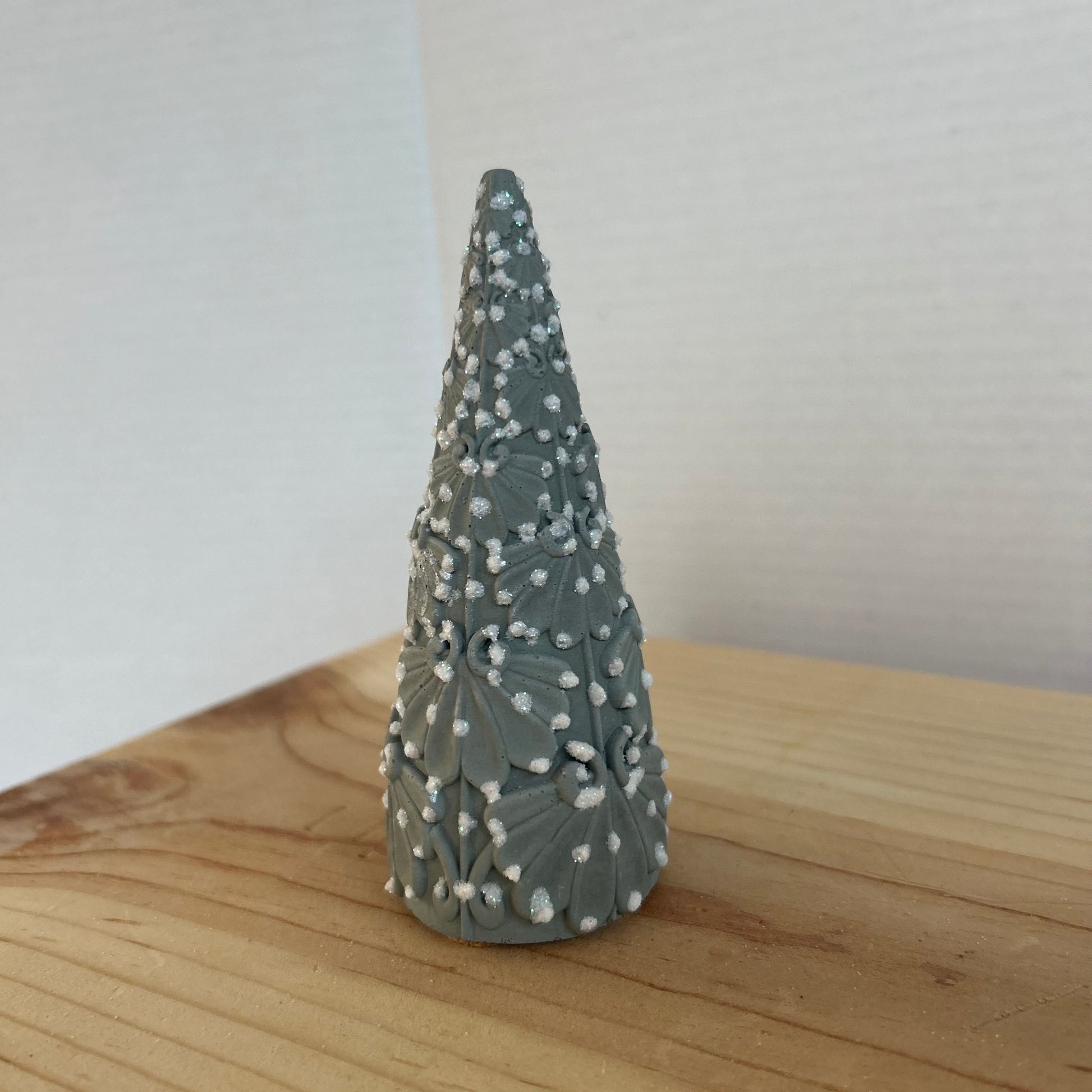 Juniper Christmas Cement Tree in sage green. Love Nene Concrete trees. 