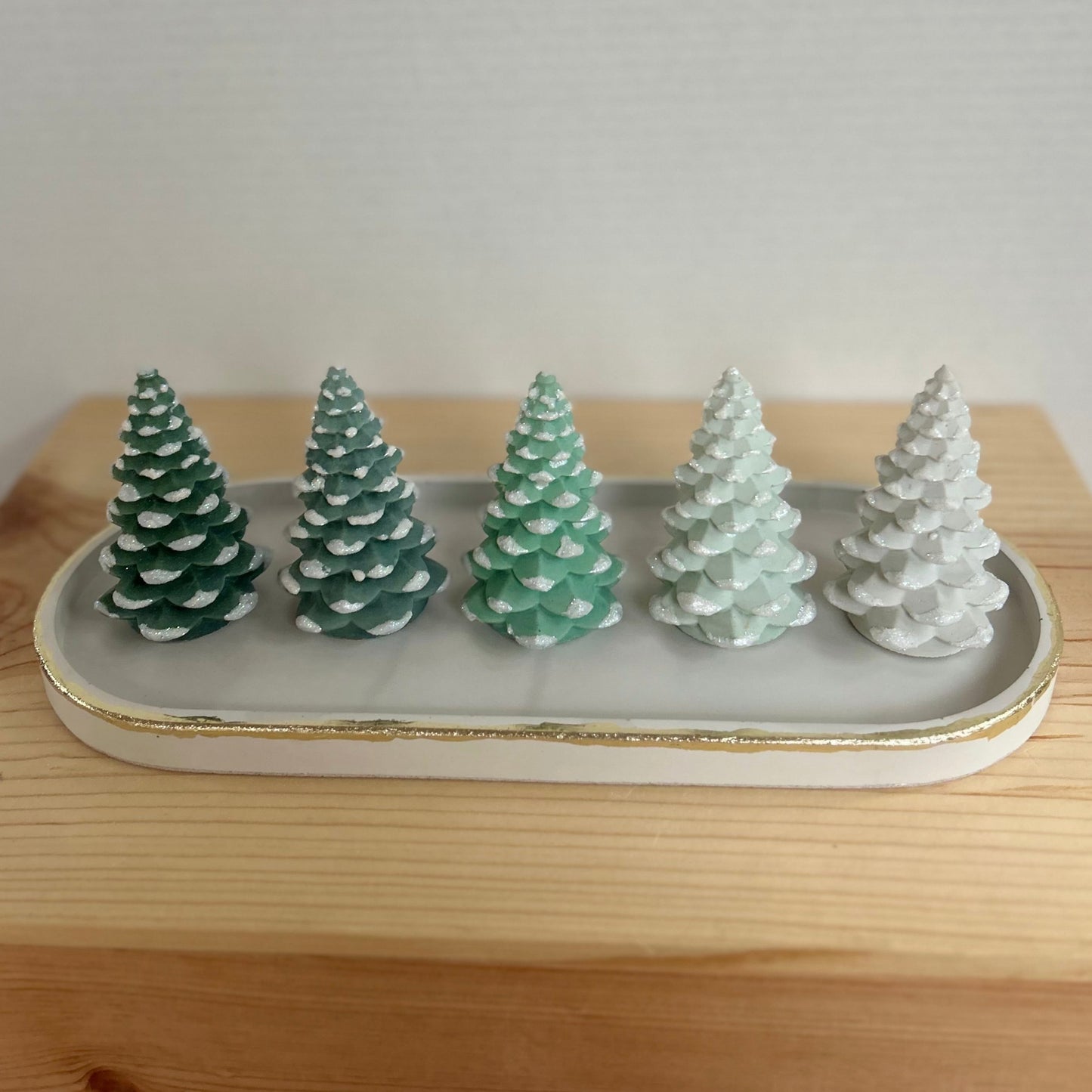 Norway Spruce Cement Trees with Snow details. Xmas Tree Decor by Love Nene.