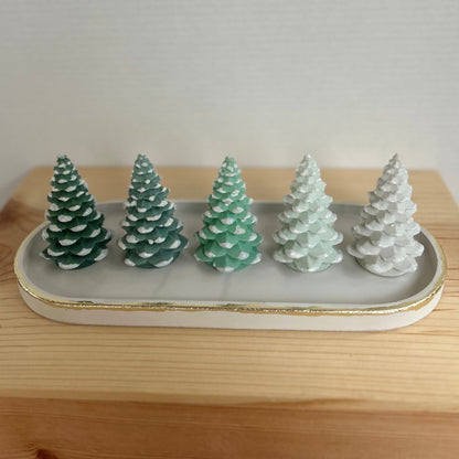 Norway Spruce Cement Trees with Snow details. Xmas Tree Decor by Love Nene.