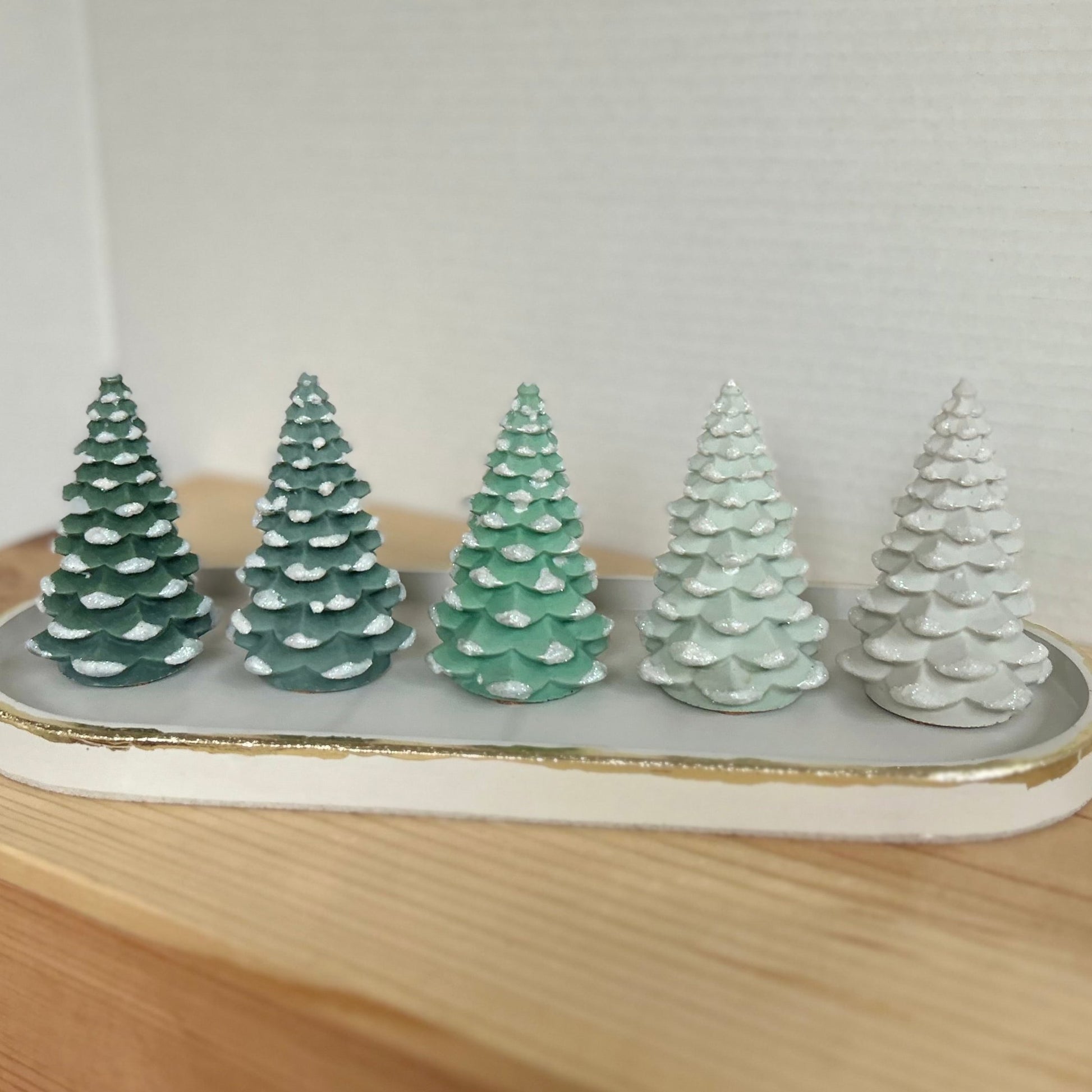 Norway Spruce Cement Trees with Snow details. Xmas Tree Decor by Love Nene.