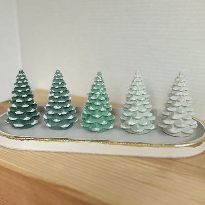 Norway Spruce Cement Trees with Snow details. Xmas Tree Decor by Love Nene.