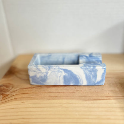 Concrete Cigar Holder in marbled ice blue. Love Nene Concrete Cigar Holders.