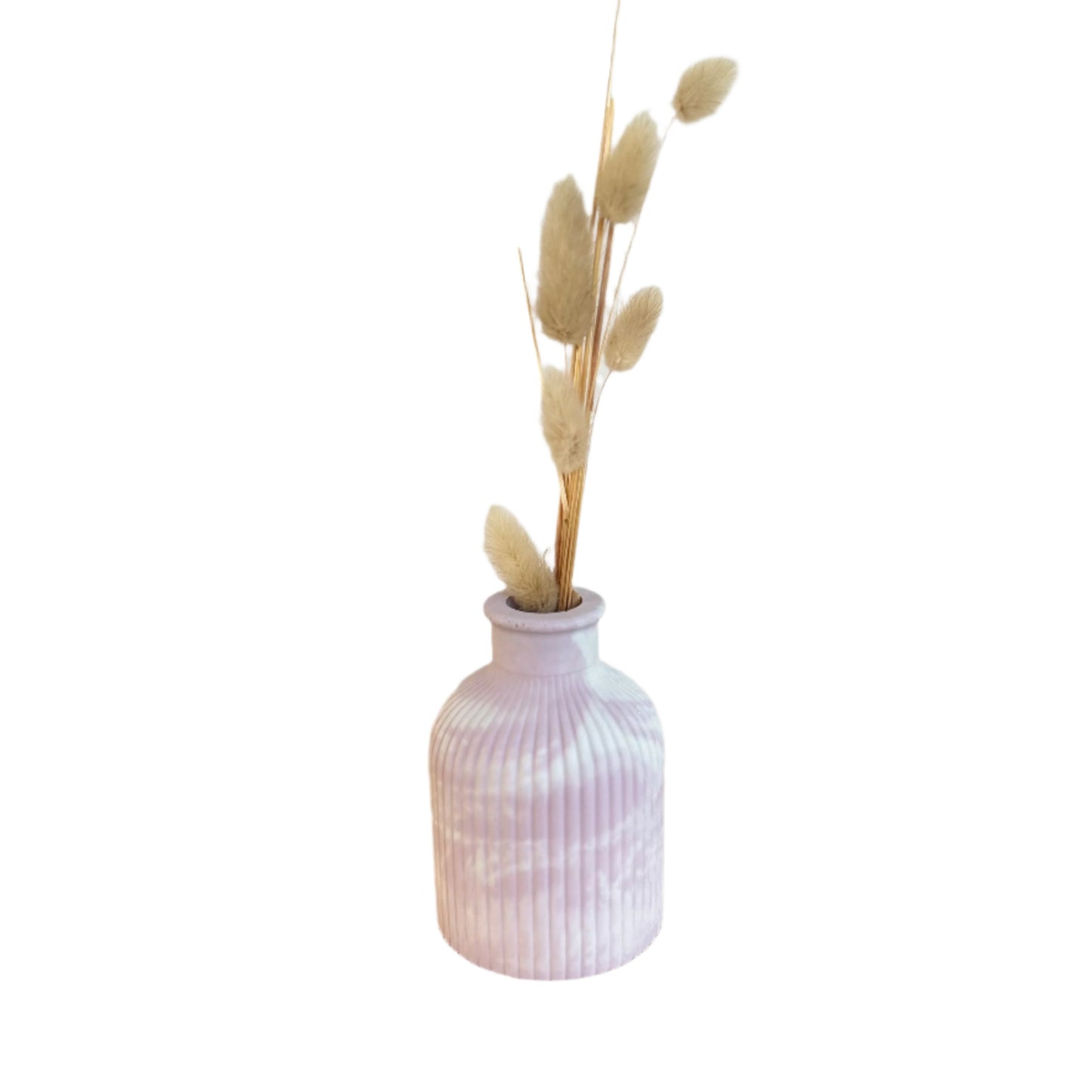 Small  striped cement vase in marbled pink. Home decor and accessories by Love Nene.