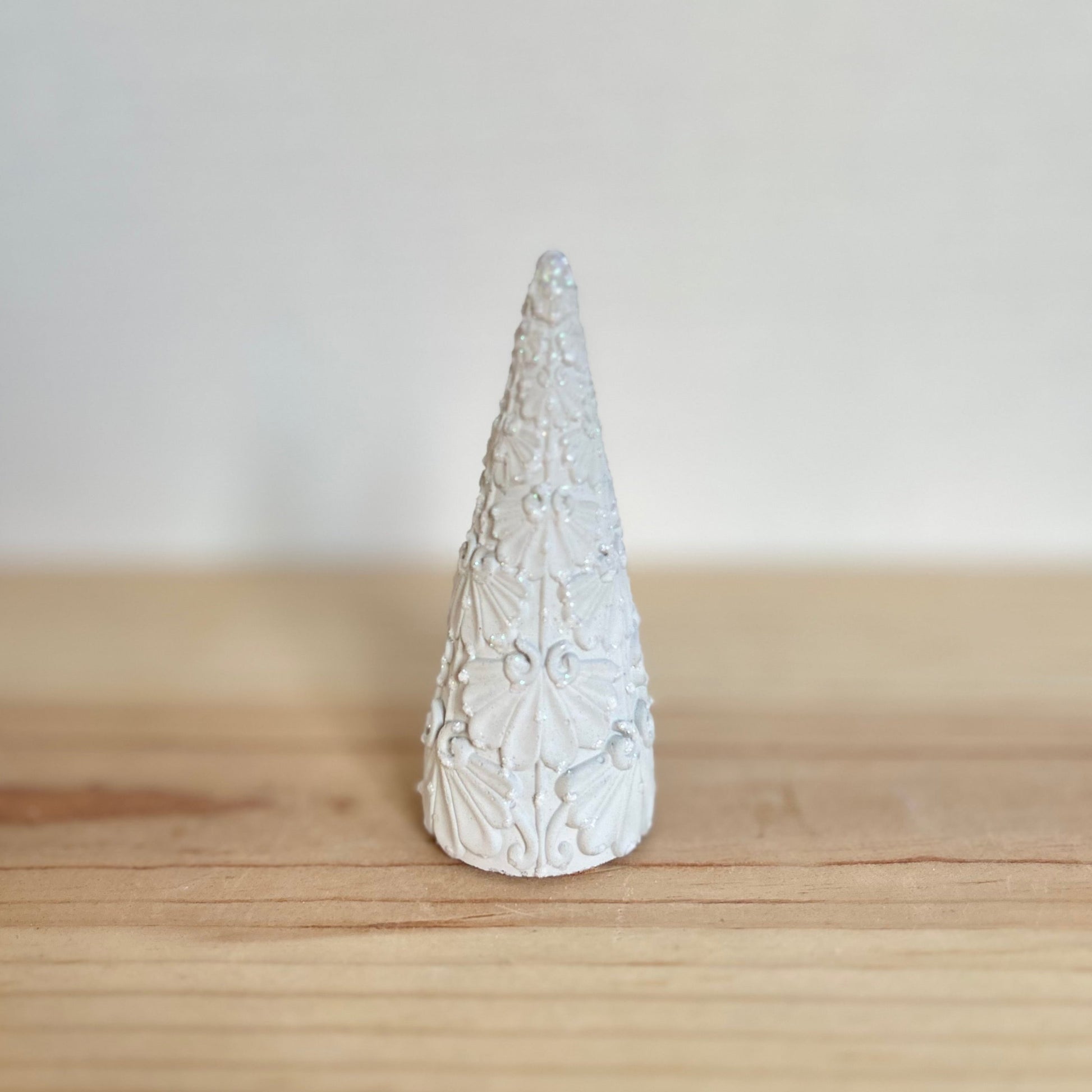 Juniper Christmas Cement Tree in cream. Love Nene Concrete trees. 