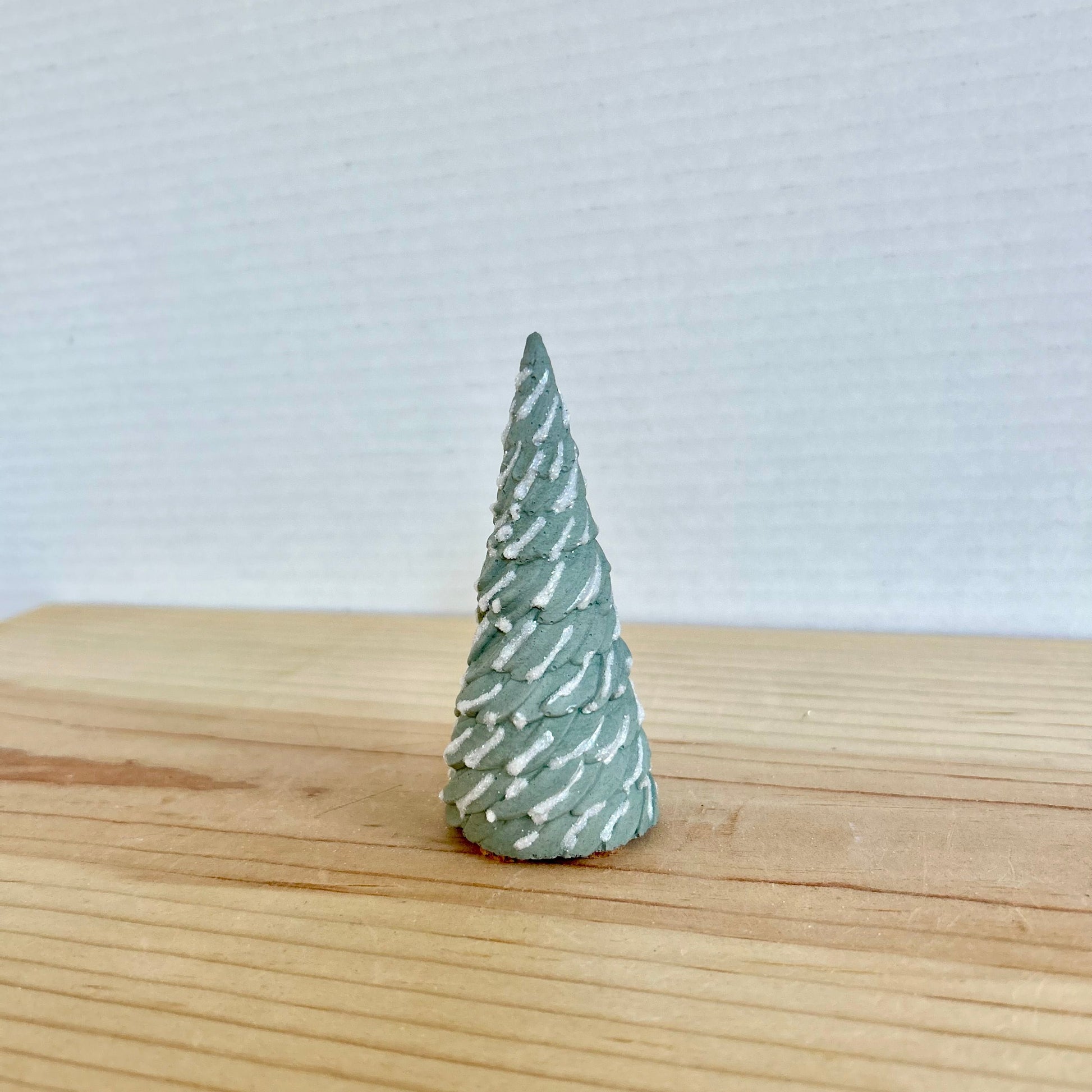 Scotch Pine Cement Tree in sage green. Love Nene Concrete Christmas Tree decor. 