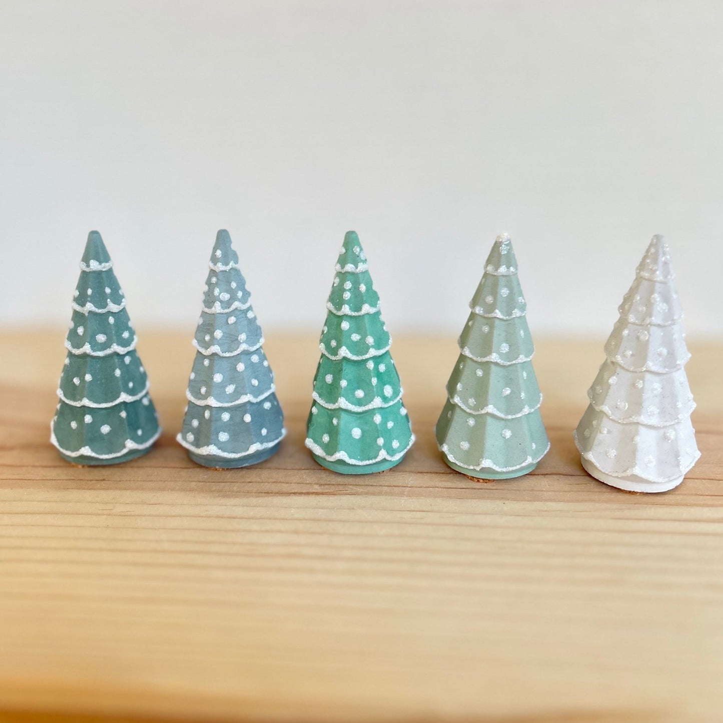 Fraser Fir Tabletop Cement Trees. Love Nene Concrete Tree Figurines.