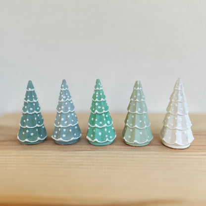 Fraser Fir Tabletop Cement Trees. Love Nene Concrete Tree Figurines & Christmas Decor.