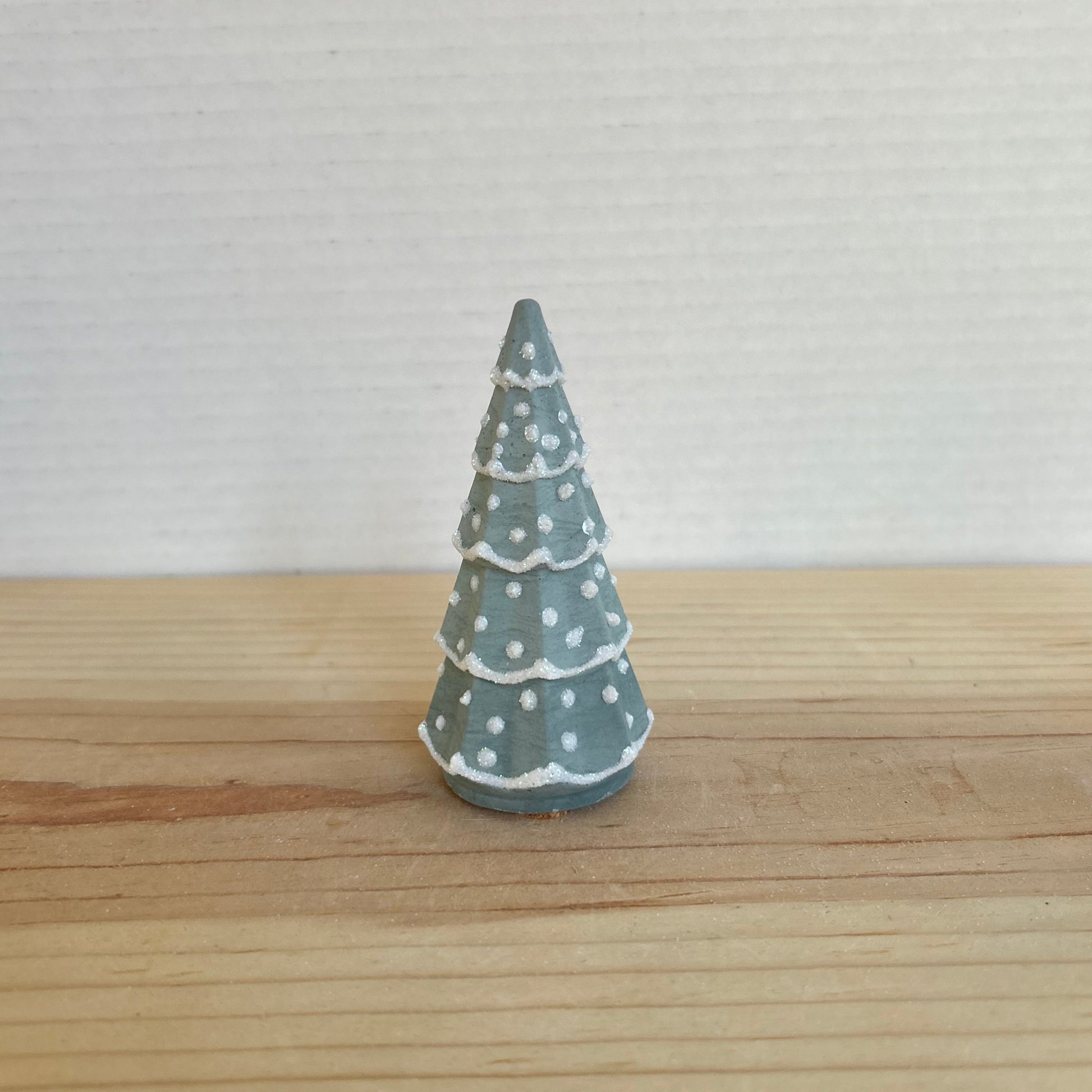 Fraser Fir Cement Tree in sage green. Love Nene Concrete Christmas Tree Decor.