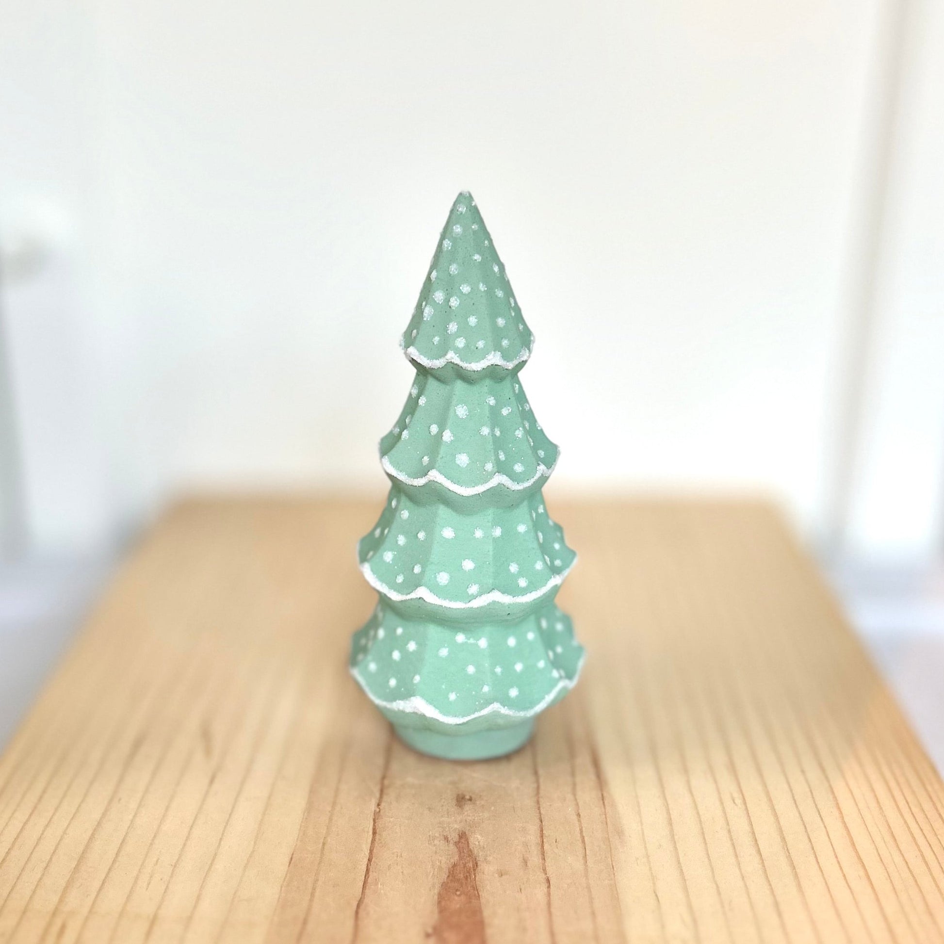 Mountain Pine Cement Tree in green. Small Concrete Christmas Tree decor by Love Nene.