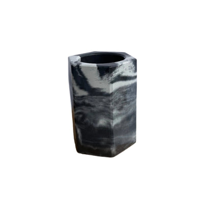 Concrete Jar or vase in black and white marbled. Love Nene Cement Jars.