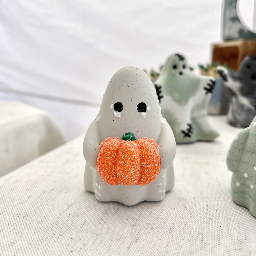 Pumpkin Boo Ghost Figurine