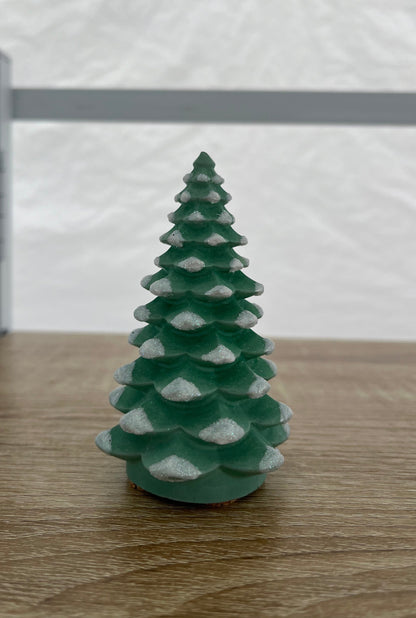 Norway Spruce Cement Tree in green with Snow details