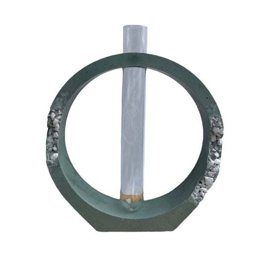 Round Propagation Station in Sage Green with Stone Details. 